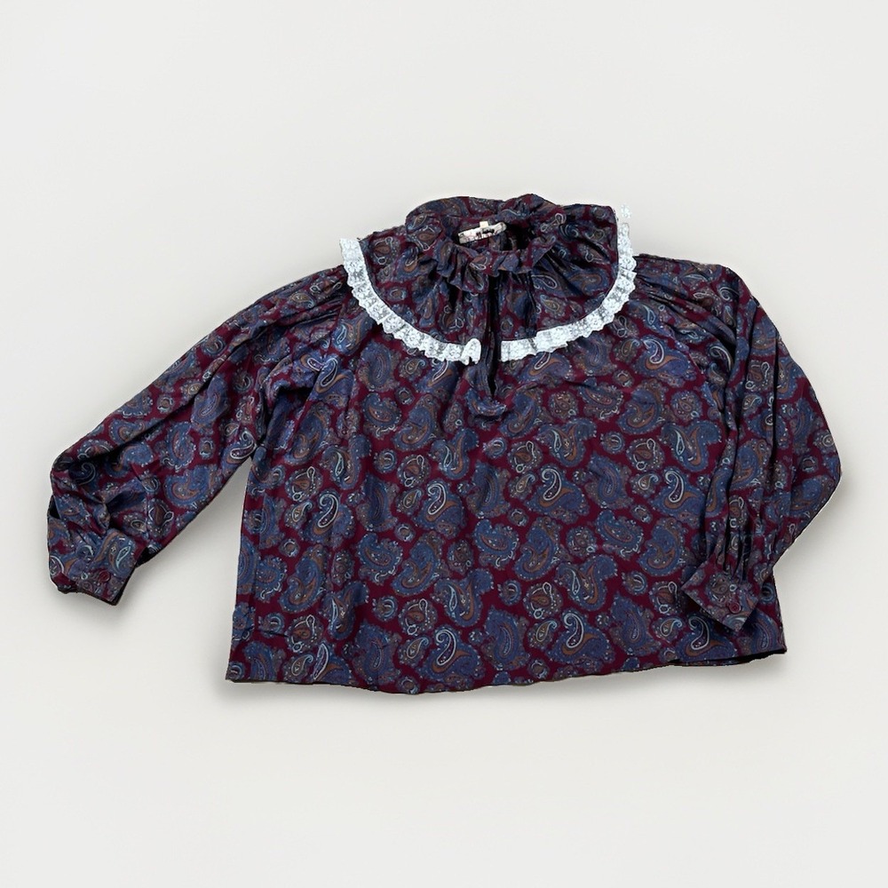 Saint Laurent Rive Gauche Vintage Blouse Shirt Size 40 (M) made in France 70s/80